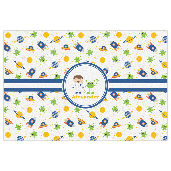 Boy's Space Themed Indoor / Outdoor Rug - 4'x6' - Front Flat