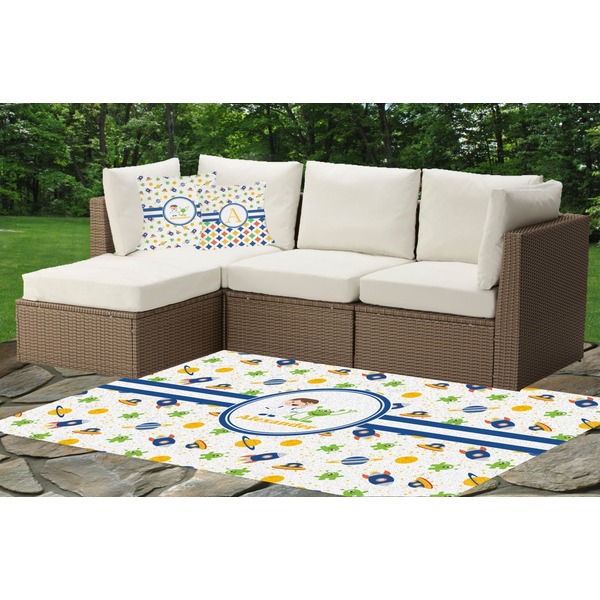 Boy's Space Themed Outdoor Mat & Cushions
