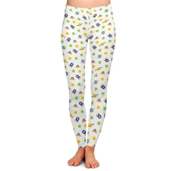 Custom Boy's Space Themed Ladies Leggings - Extra Small