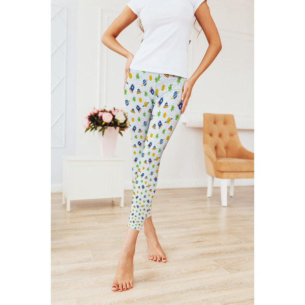 Boy's Space Themed Ladies Leggings - LIFESTYLE 2
