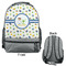 Boy's Space Themed Large Backpack - Gray - Front & Back View