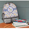 Boy's Space Themed Large Backpack - Gray - On Desk