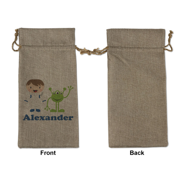 Boy's Space Themed Large Burlap Gift Bags - Front Approval