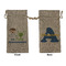 Boy's Space Themed Large Burlap Gift Bags - Front & Back