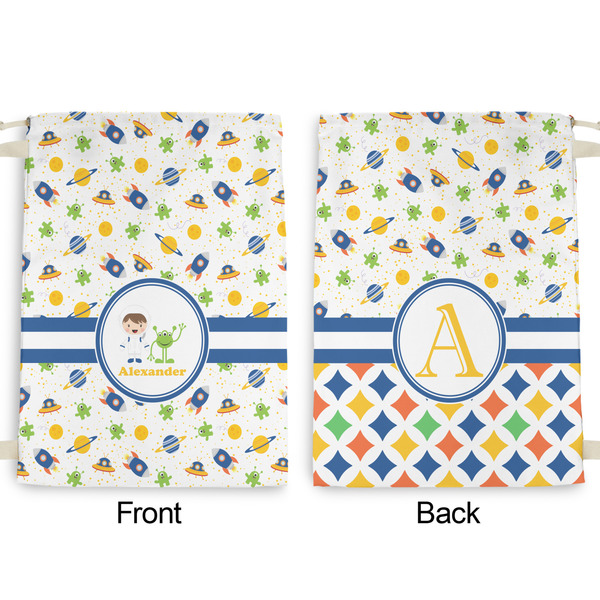 Boy's Space Themed Large Laundry Bag - Front & Back View