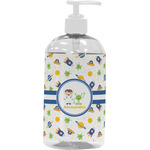 Boy's Space Themed Plastic Soap / Lotion Dispenser (16 oz - Large - White) (Personalized)