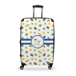 Boy's Space Themed Suitcase - 28" Large - Checked w/ Name or Text