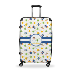 Boy's Space Themed Suitcase - 28" Large - Checked w/ Name or Text