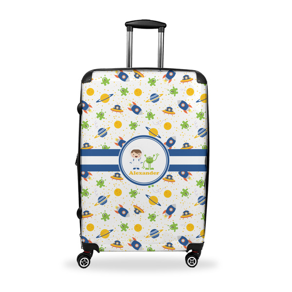 Custom Boy's Space Themed Suitcase - 28" Large - Checked w/ Name or Text