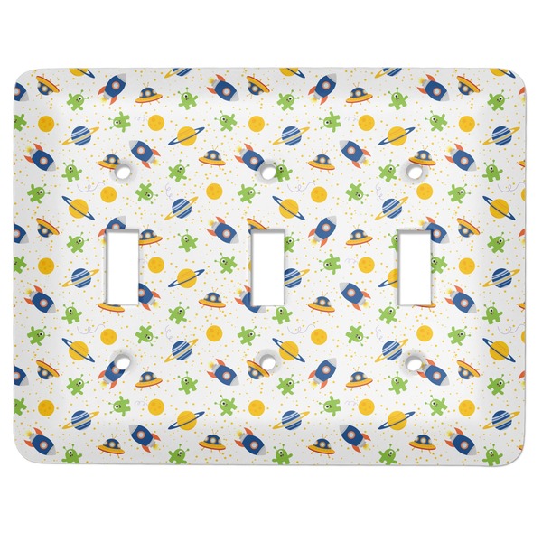 Custom Boy's Space Themed Light Switch Cover (3 Toggle Plate)