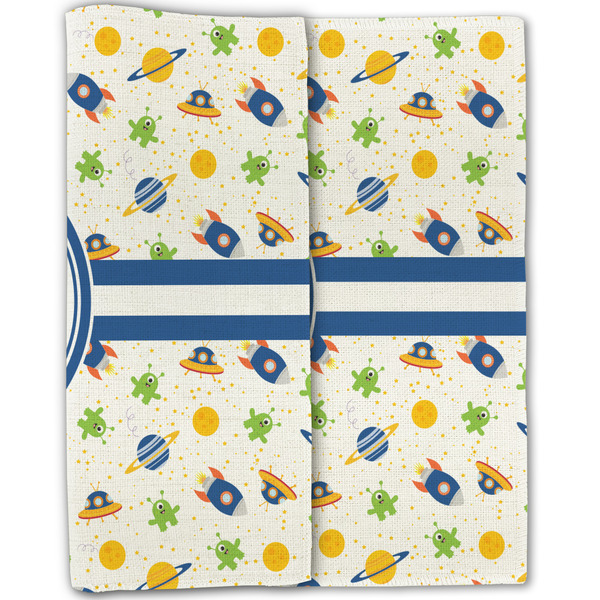 Boy's Space Themed Linen Placemat - Folded Half (double sided)