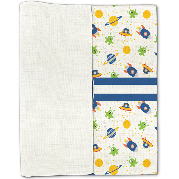 Boy's Space Themed Linen Placemat - Folded Half