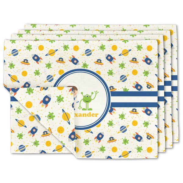 Custom Boy's Space Themed Linen Placemat w/ Name or Text