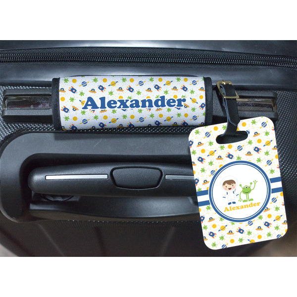 Boy's Space Themed Luggage Wrap & Tag