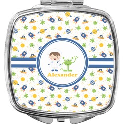 Boy's Space Themed Compact Makeup Mirror (Personalized)