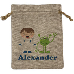 Boy's Space Themed Burlap Gift Bag (Personalized)
