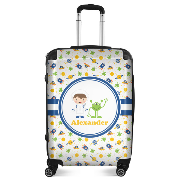 Custom Boy's Space Themed Suitcase - 24" Medium - Checked (Personalized)