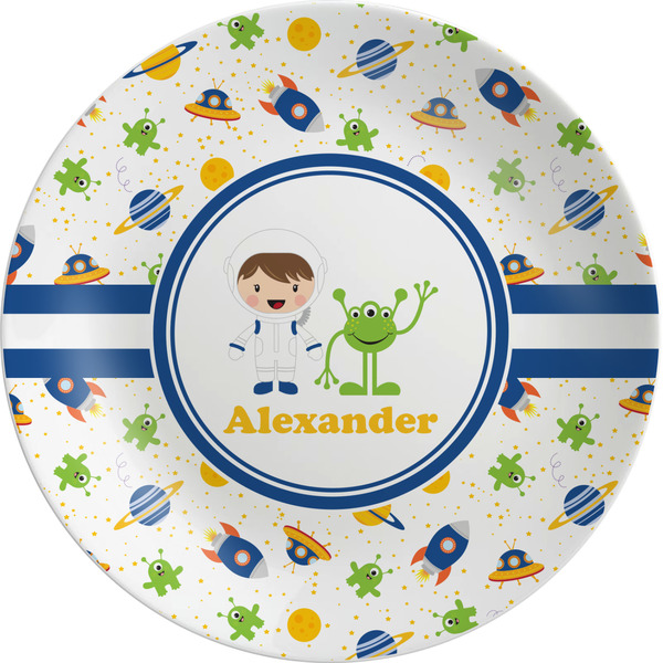 Custom Boy's Space Themed Melamine Salad Plate - 8" (Personalized)