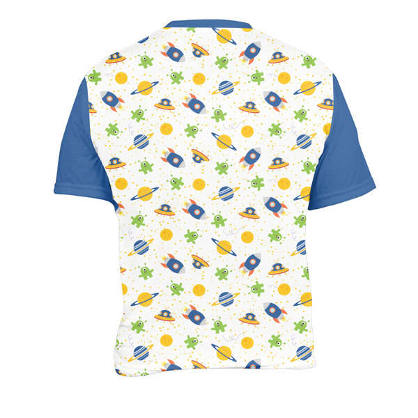 Boy's Space Themed Men's Crew Neck T Shirt Medium - Back