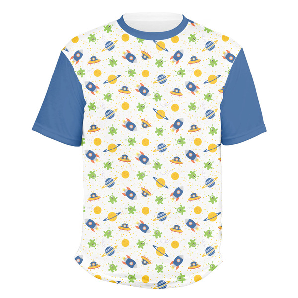 Custom Boy's Space Themed Men's Crew T-Shirt - Small