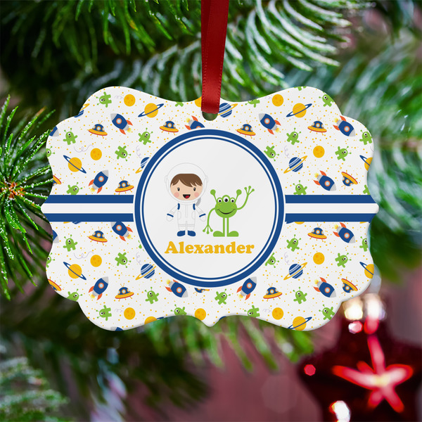 Boy's Space Themed Metal Benilux Ornament - Lifestyle
