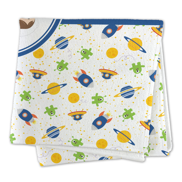 Boy's Space Themed Microfiber Dish Rag - FOLDED (square)