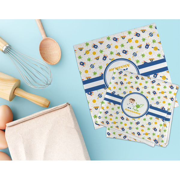 Boy's Space Themed Microfiber Dish Rag - LIFESTYLE