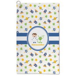 Boy's Space Themed Microfiber Golf Towel - Large (Personalized)