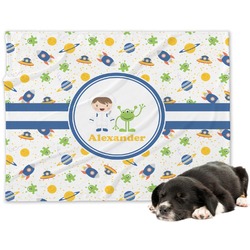 Boy's Space Themed Dog Blanket - Large (Personalized)