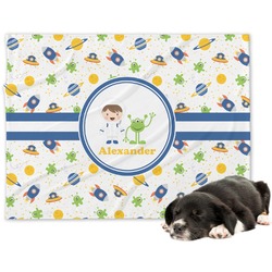 Boy's Space Themed Dog Blanket (Personalized)