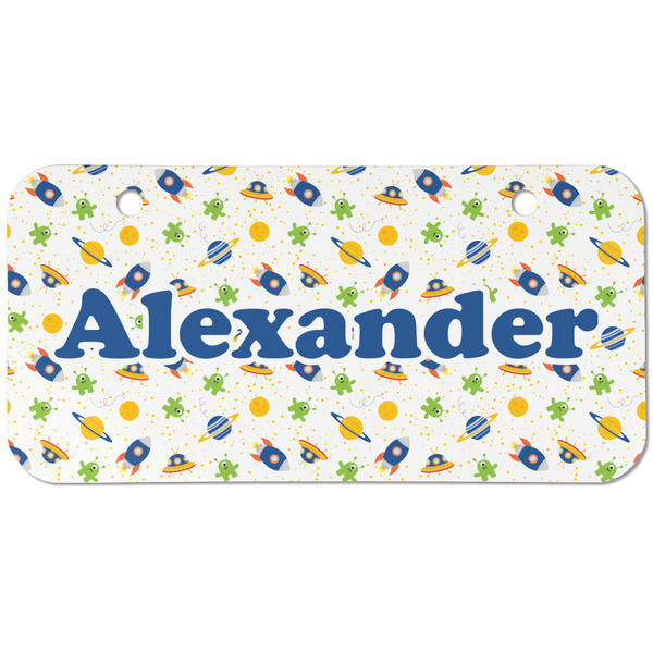 Custom Boy's Space Themed Mini/Bicycle License Plate (2 Holes) (Personalized)