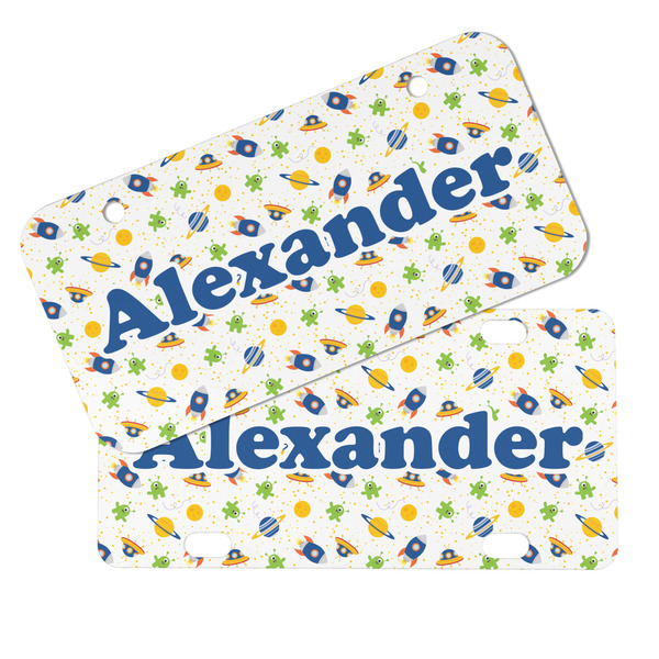 Boy's Space Themed Mini License Plates - MAIN (4 and 2 Holes)