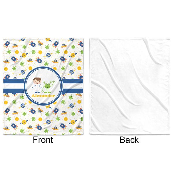 Boy's Space Themed Minky Blanket - 50"x60" - Single Sided - Front & Back