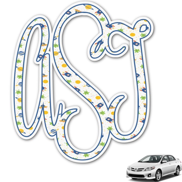 Custom Boy's Space Themed Monogram Car Decal (Personalized)