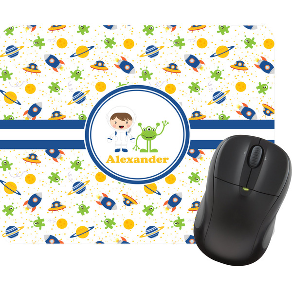 Custom Boy's Space Themed Rectangular Mouse Pad (Personalized)
