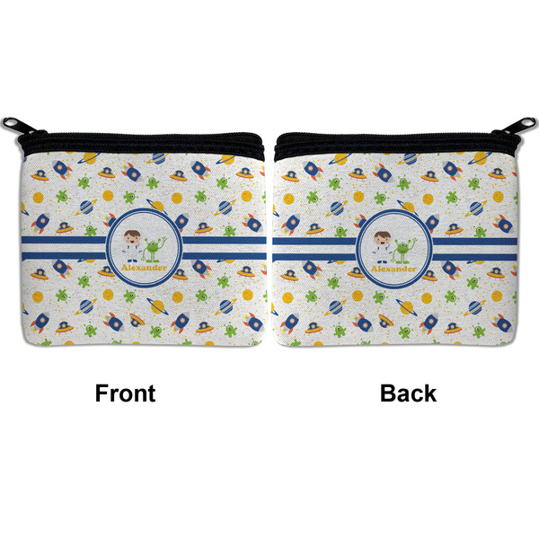 Boy's Space Themed Neoprene Coin Purse - Front & Back (APPROVAL)
