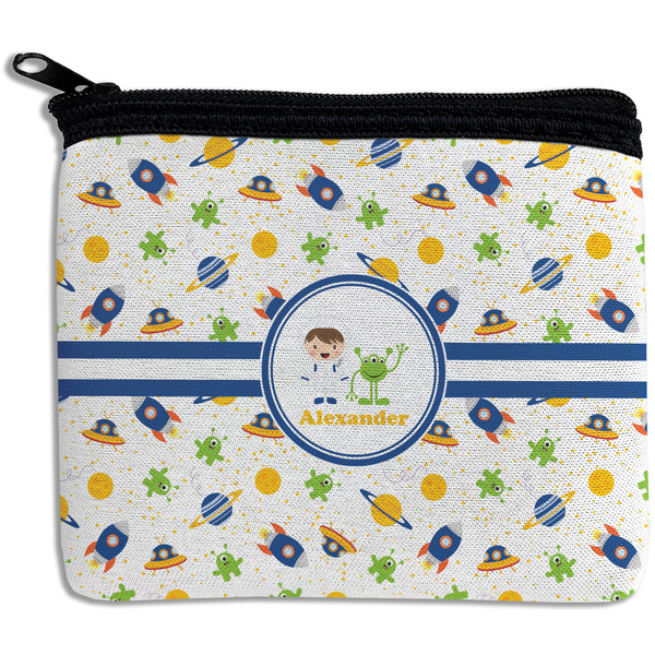 Custom Boy's Space Themed Rectangular Coin Purse (Personalized)