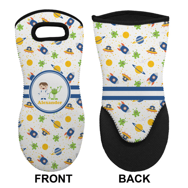 Boy's Space Themed Neoprene Oven Mitt (Front & Back)