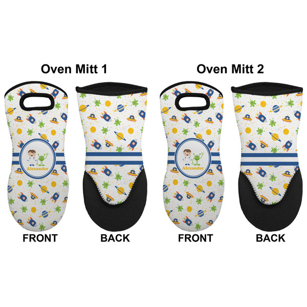 Boy's Space Themed Neoprene Oven Mitt - Set of 2 - Approval