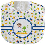 Boy's Space Themed Velour Baby Bib w/ Name or Text