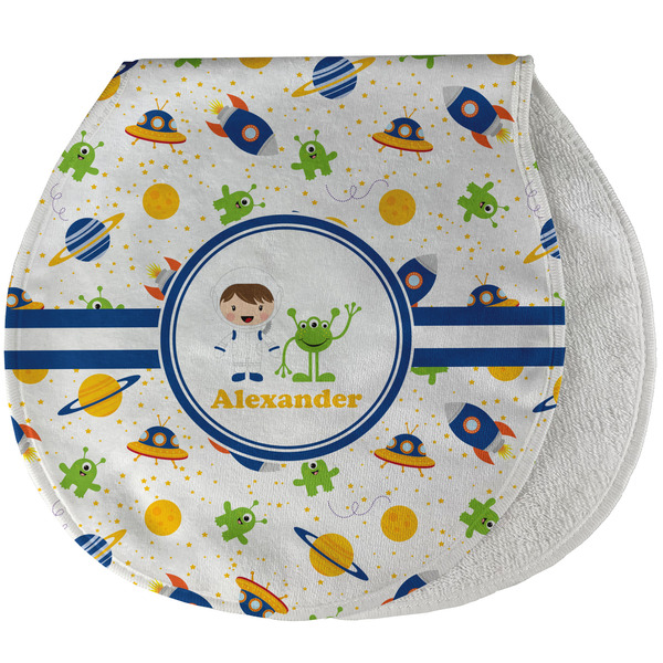 Boy's Space Themed New Baby Burp Folded