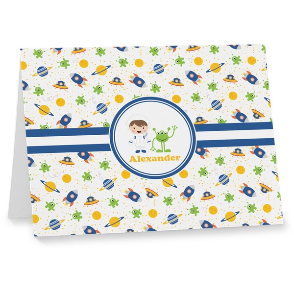 Custom Boy's Space Themed Note cards (Personalized)