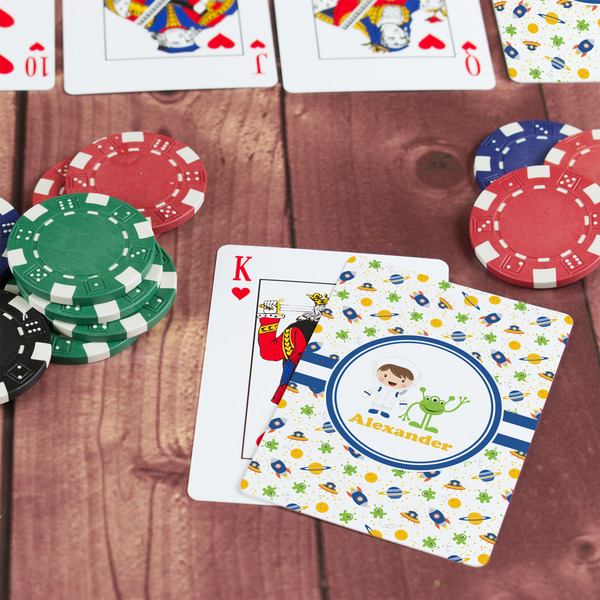 Boy's Space Themed On Table with Poker Chips