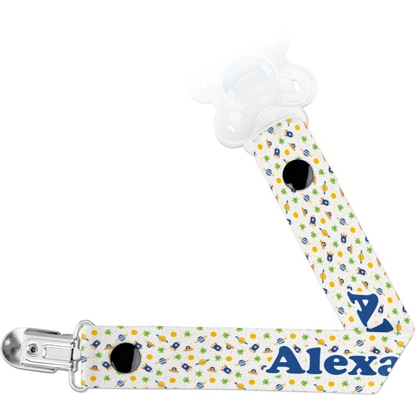 Custom Boy's Space Themed Pacifier Clip (Personalized)