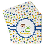 Boy's Space Themed Paper Coasters w/ Name or Text