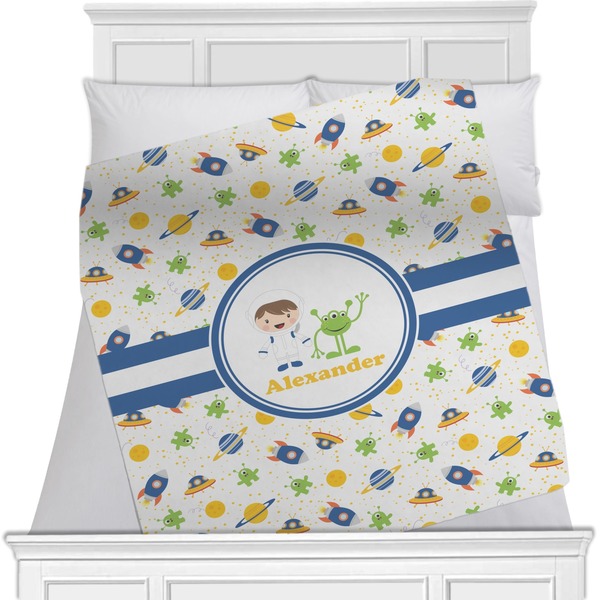 Custom Boy's Space Themed Minky Blanket (Personalized)