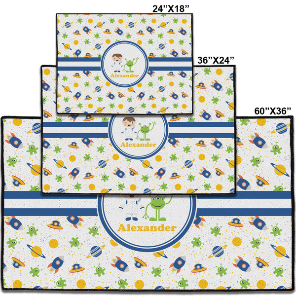 Boy's Space Themed Personalized Door Mat - Group Parent IMF