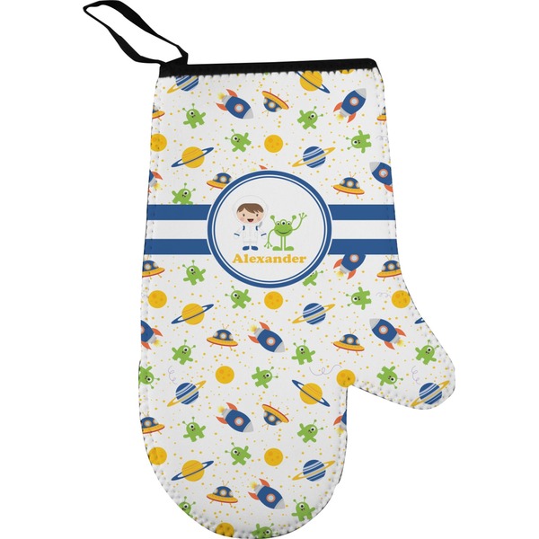 Boy's Space Themed Personalized Oven Mitts