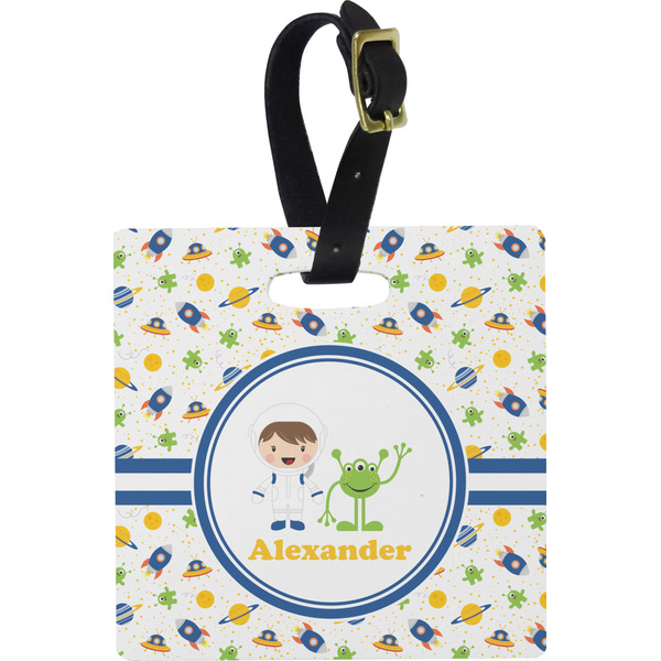 Boy's Space Themed Personalized Square Luggage Tag