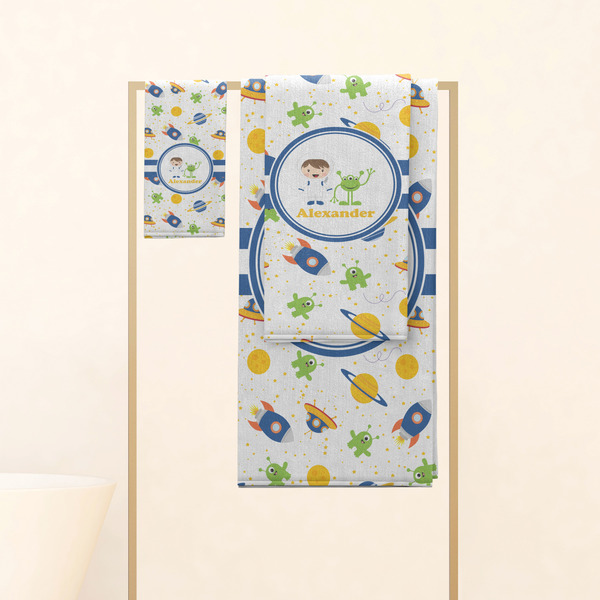 Boy's Space Themed Personalized Towel Set